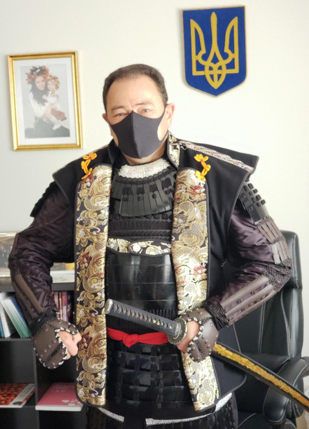 Ukrainian Ambassador to Japan Sergiy Korsunsky as a Samurai