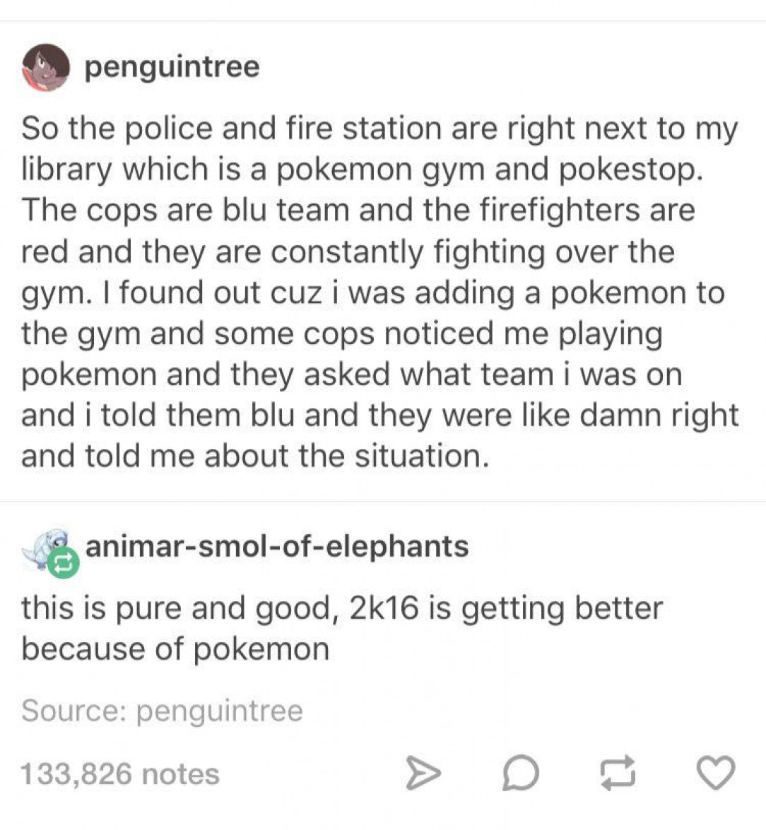 Kinda wholesome. Pokemon go could be the closest thing we got to world peace