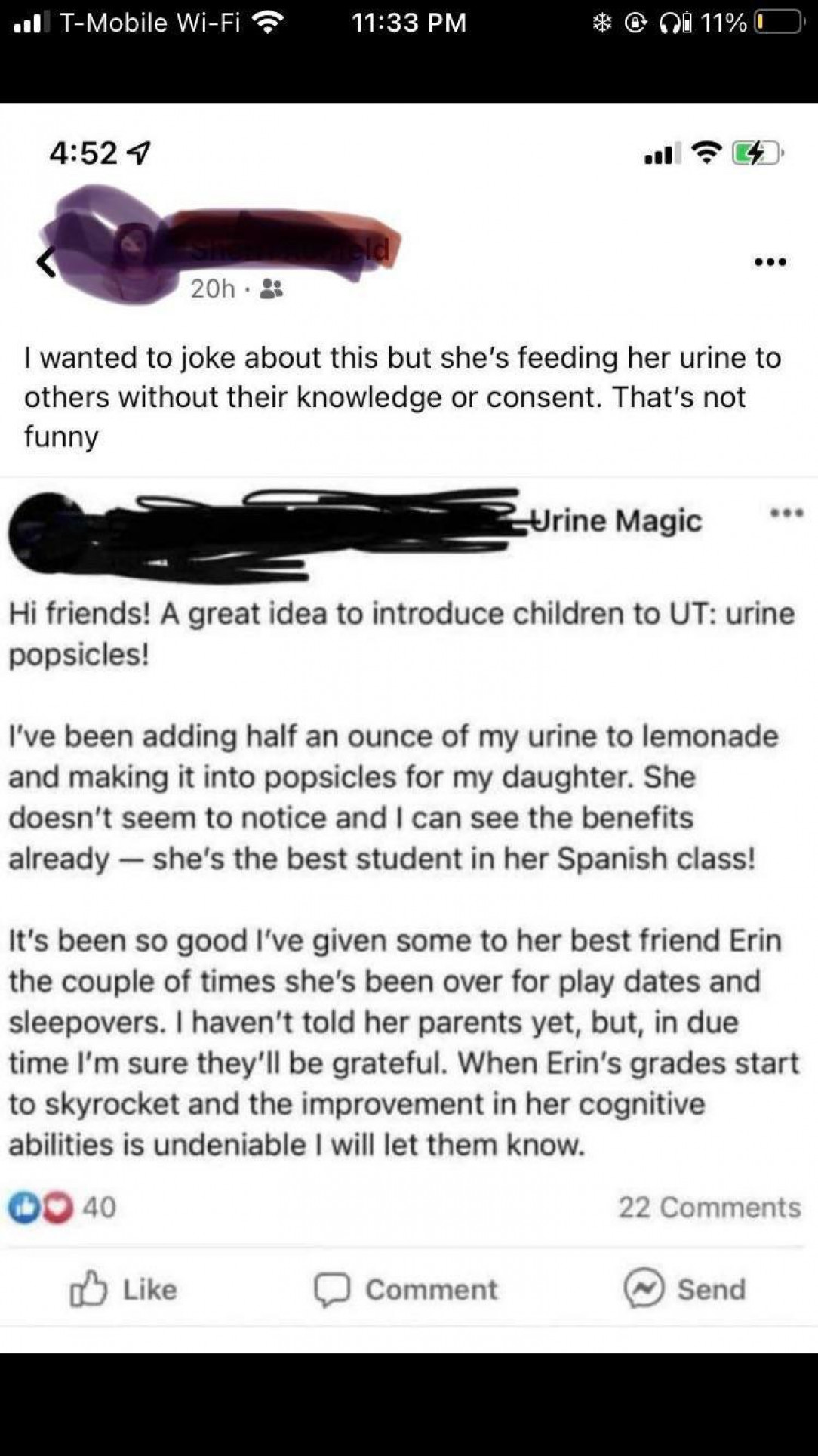 Yes, I’m sure her parents would be grateful