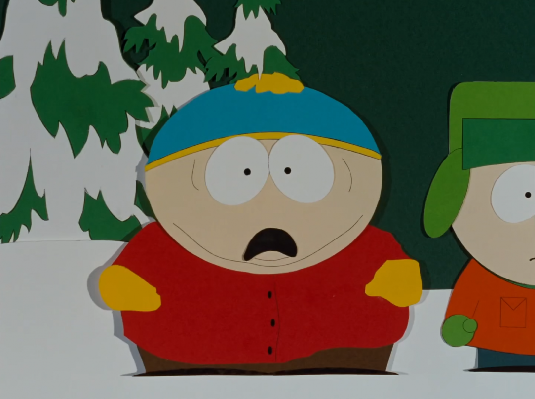 Cartman&#039;s terrified face from the first episode is amazing