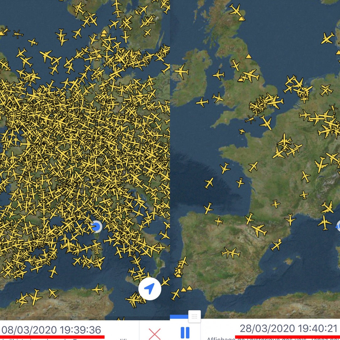 The effect of Coronavirus on air travel in Europe