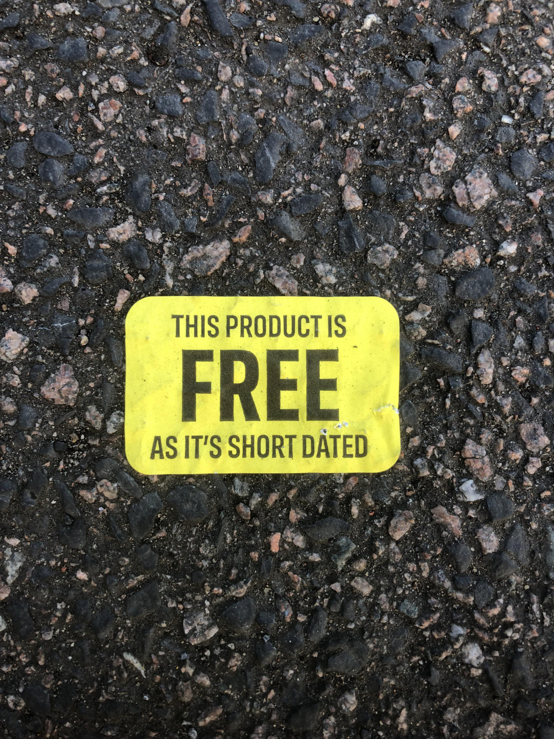 Stuck to the pavement about 250 m from a small supermarket (UK)
