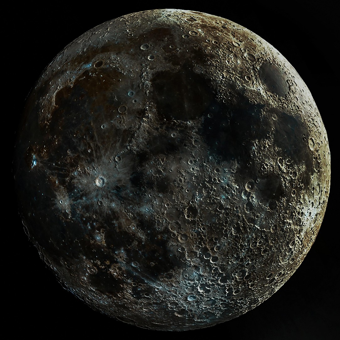 I took pictures of the moon for 2 weeks and combined them to show crazy textures across the full disc.