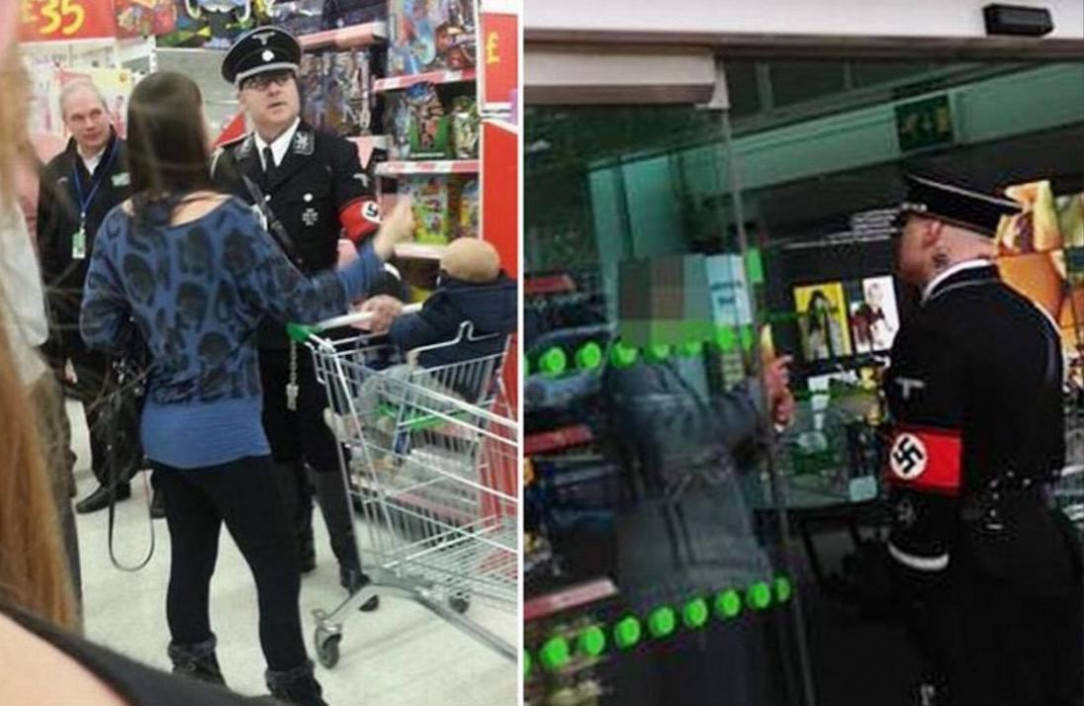 In Full Nazi Uniform gets Ejected from Asda still claims he was discriminated