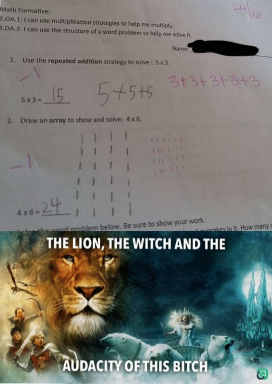 The reason why the teacher cut down marks is bs