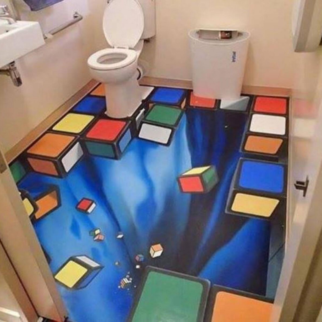 This terrifying bathroom floor