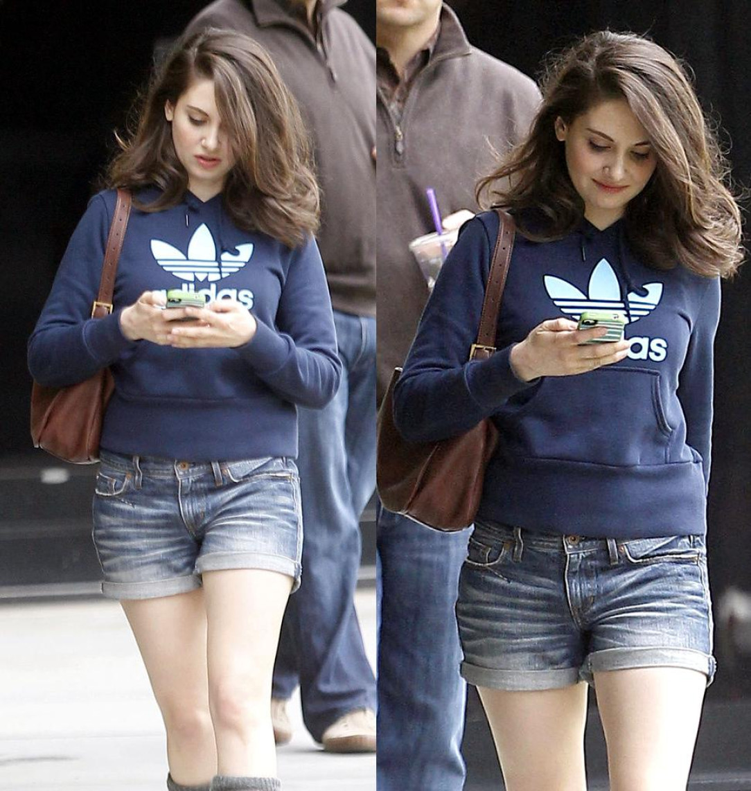 Alison in jean shorts