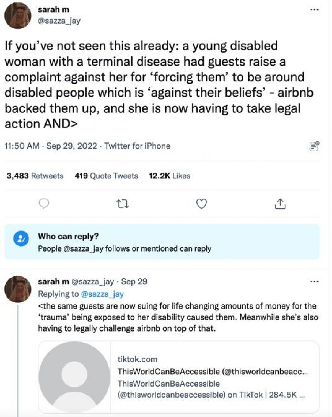 AirBnb Host in Ireland is being sued by guests for being disabled