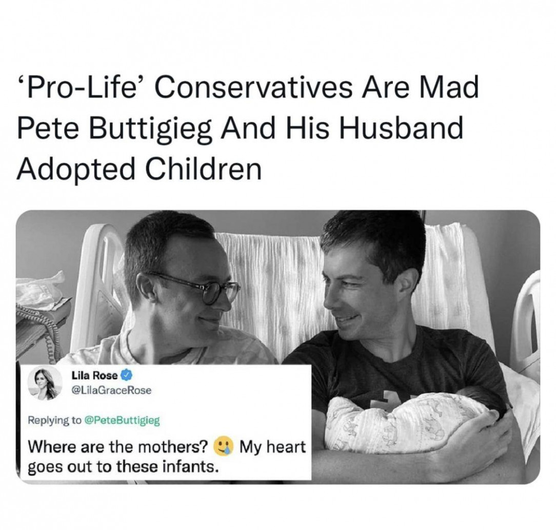 Pro-lifers angry that a baby was adopted by two gay men 💘
