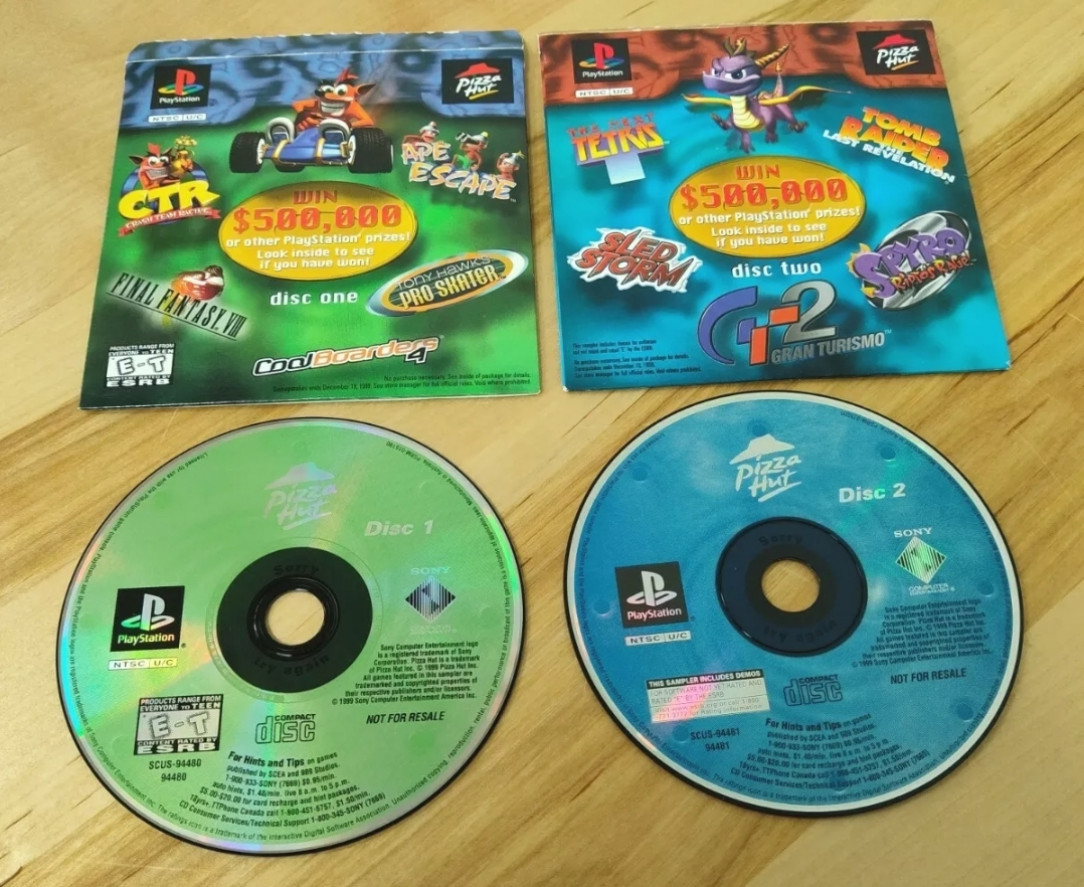 Pizza Hut demo discs for Playstation