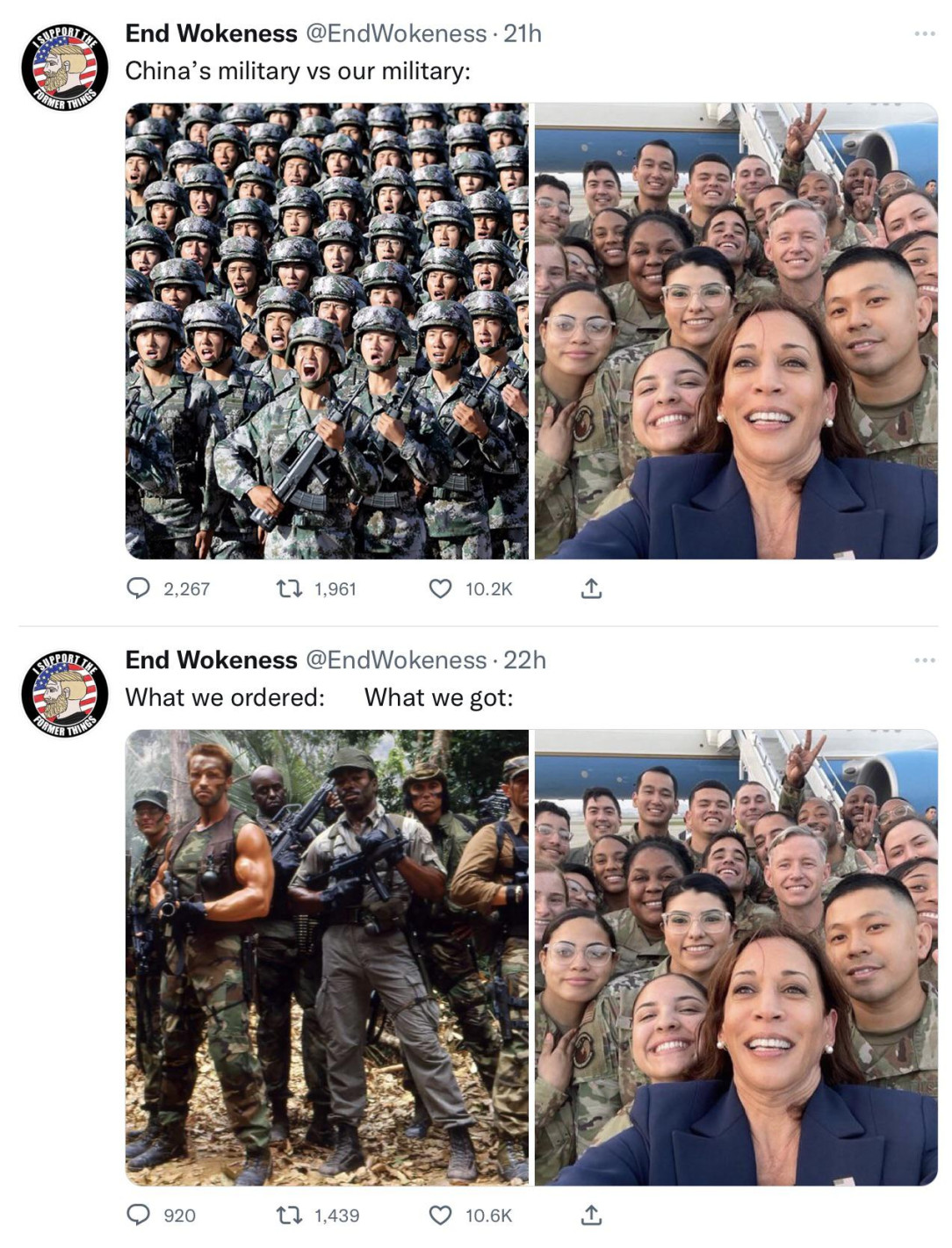 The account that made this tweet has never served a day in the U. S. Military