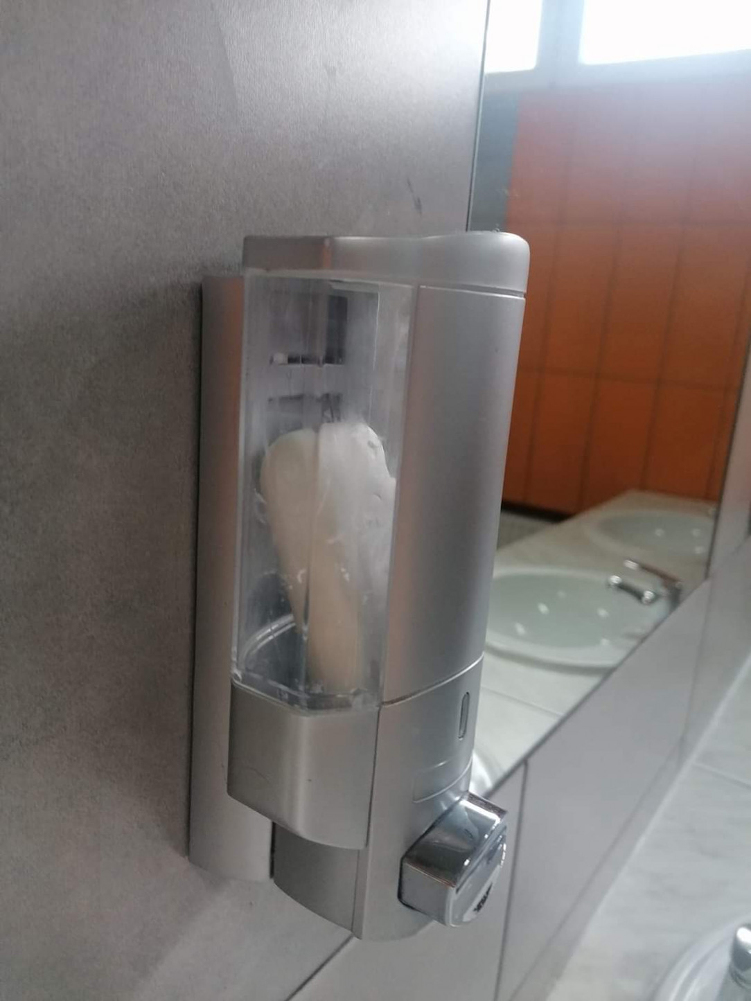 Re-filled the soap dispenser, boss