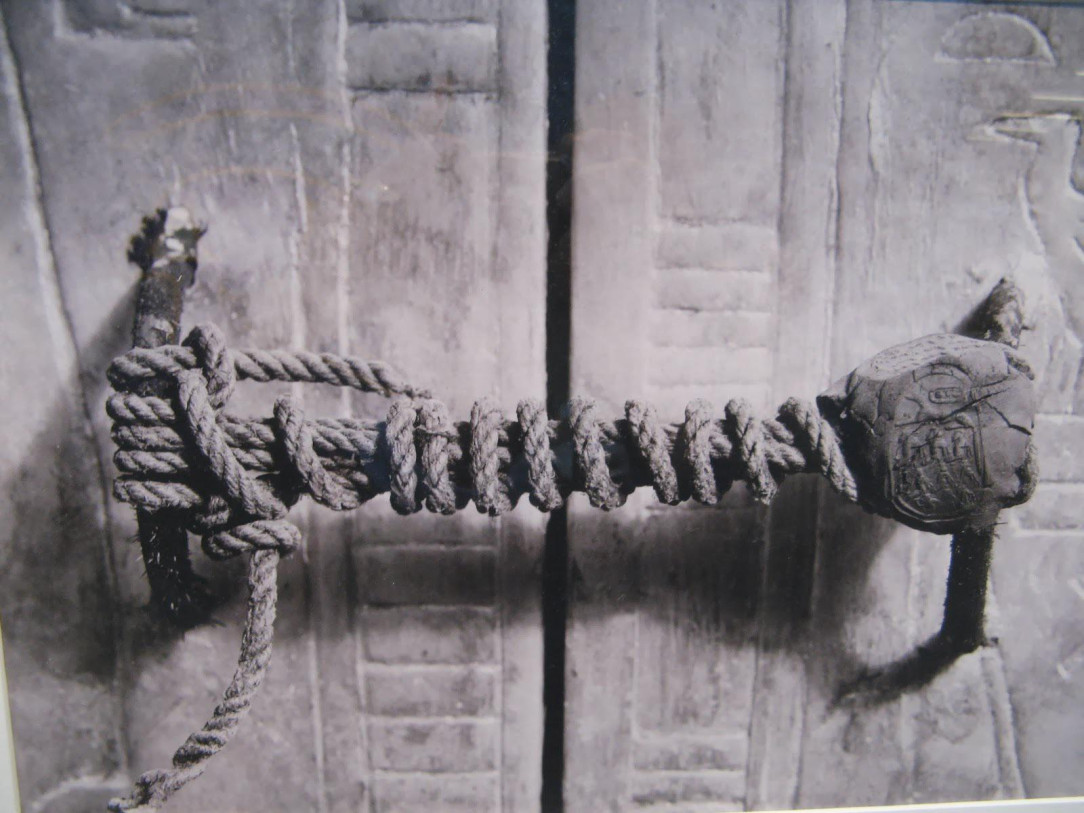 The unbroken seal on King Tutankhamun’s tomb, 1922. The seal stayed untouched for 3, 245 years