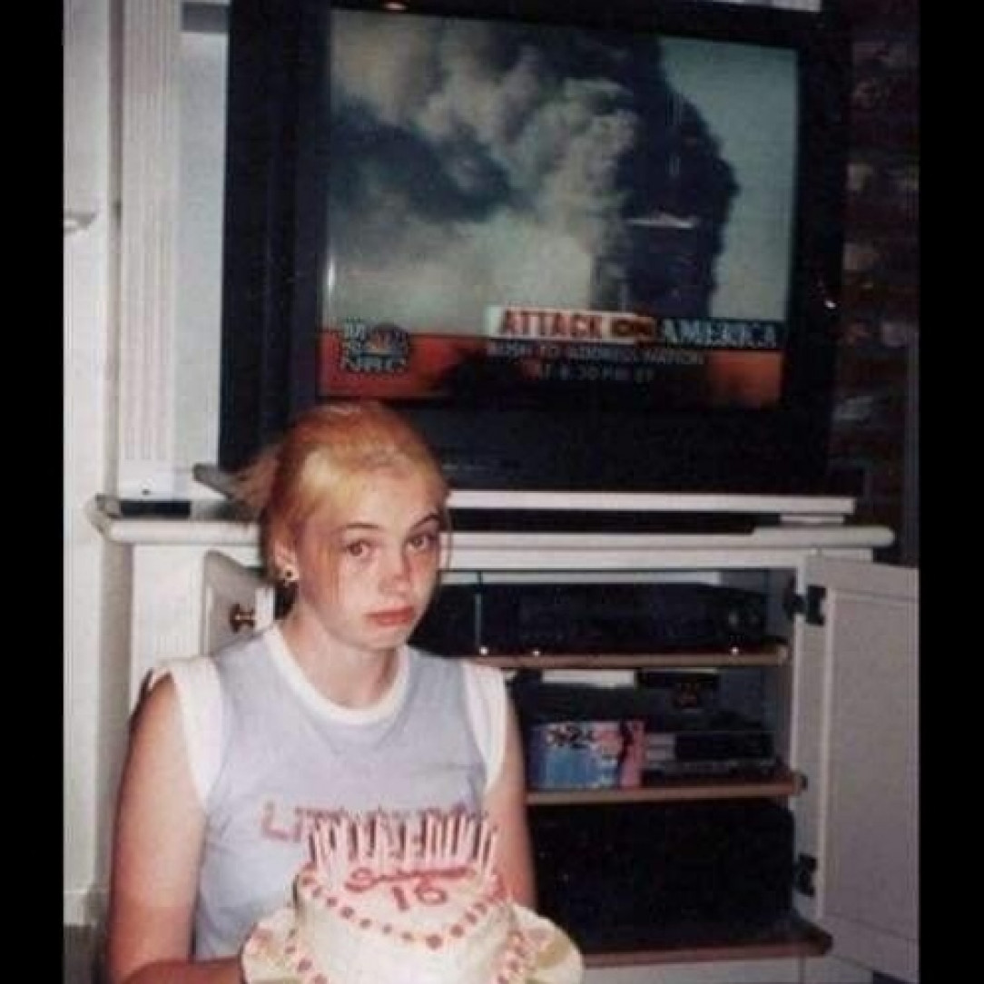 Girl celebrating her birthday on 9/11/2001