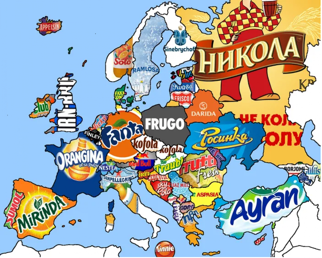 Soft drinks from all over Europe