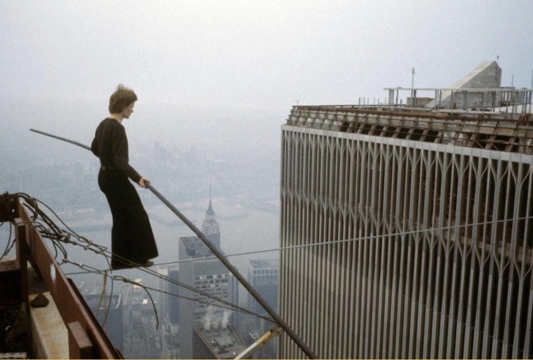 Today is the 48th anniversary of Philippe Petit’s high wire walk between the twin towers. He walked back and forth for 45 minutes