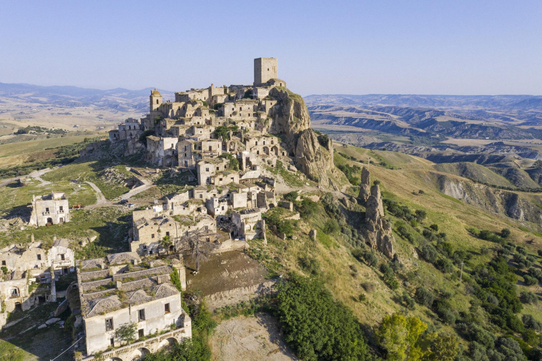 The ghost town of Craco, Basilicata, Italy