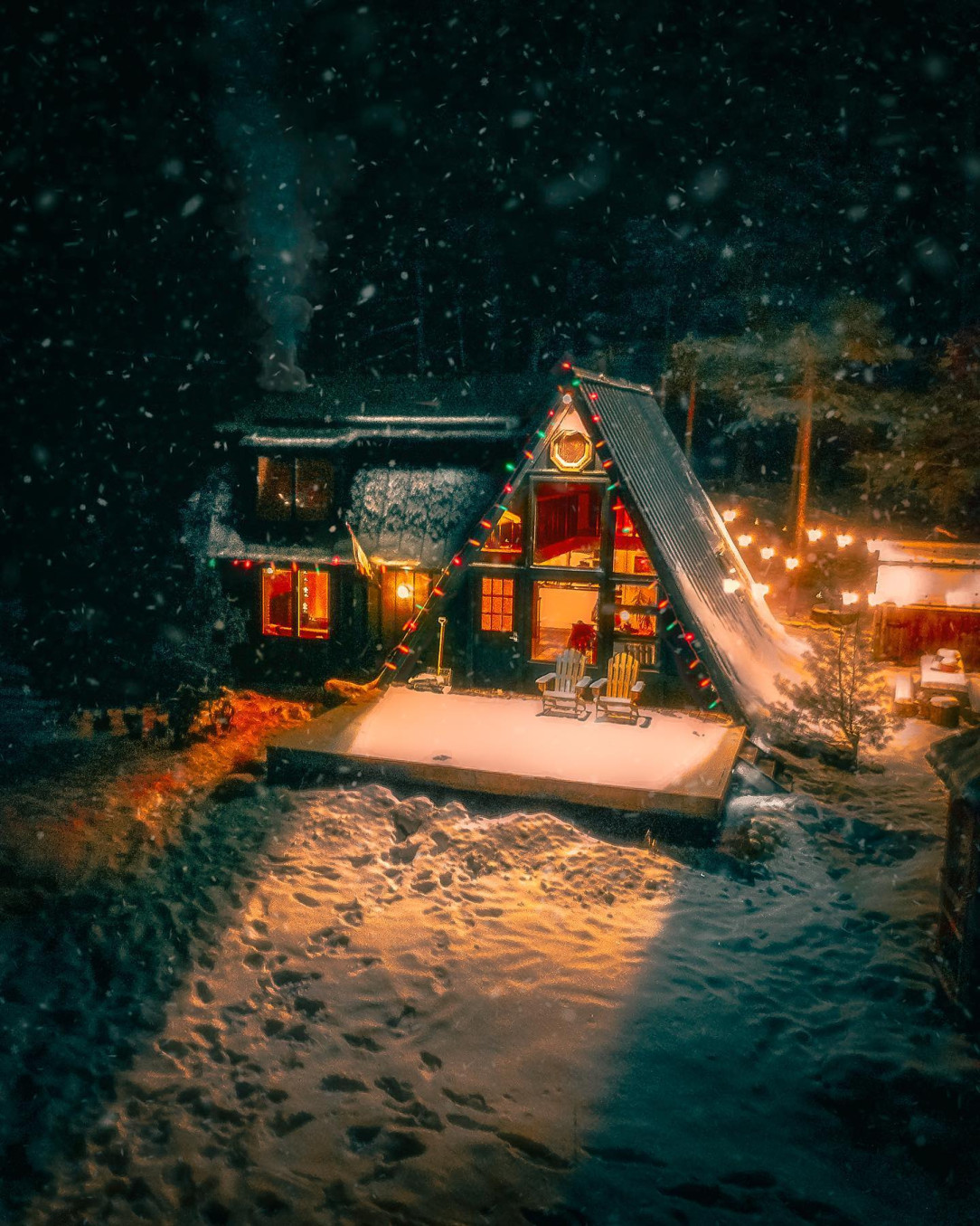 Cabin in the snow near the Catskill Mountains, Kerhonkson, Hudson Valley, New York