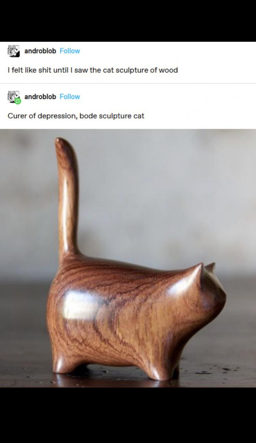 Curer of depression, bode sculpture cat