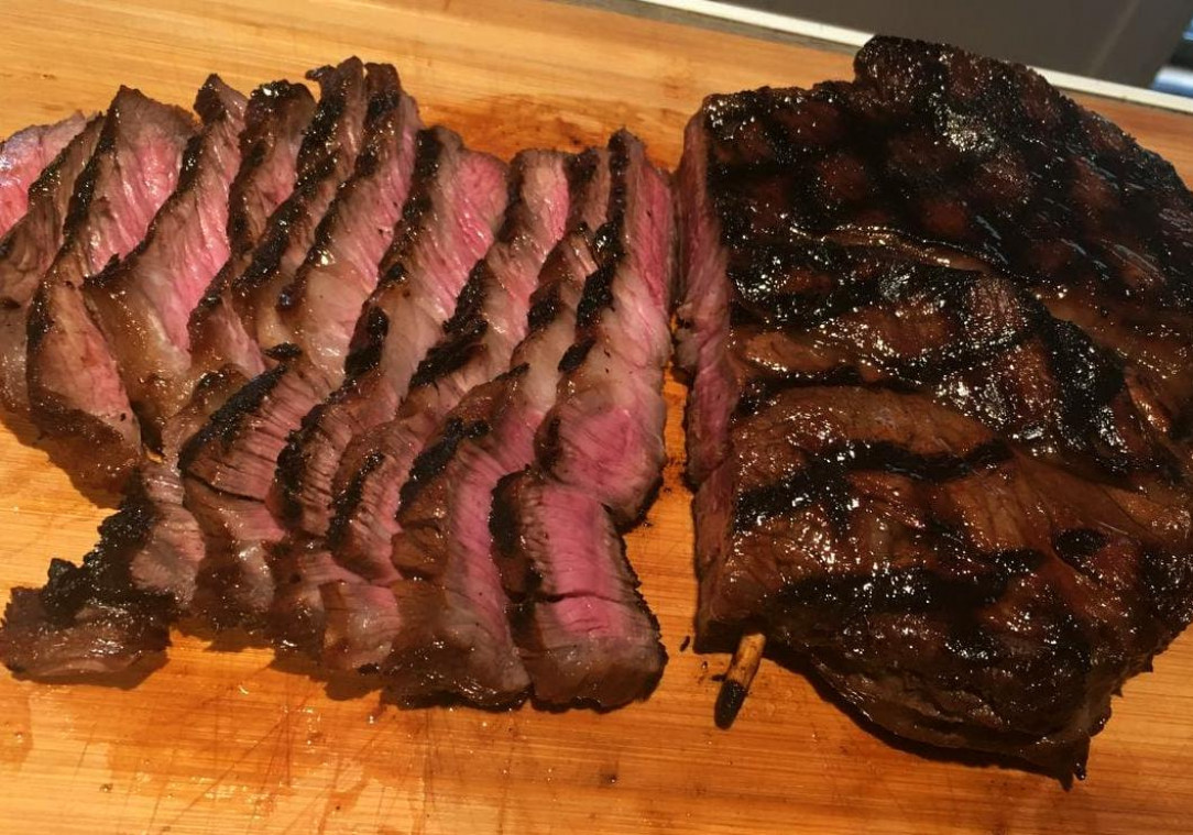 Grilling in a thunderstorm... Guinness Maple Beef Roast