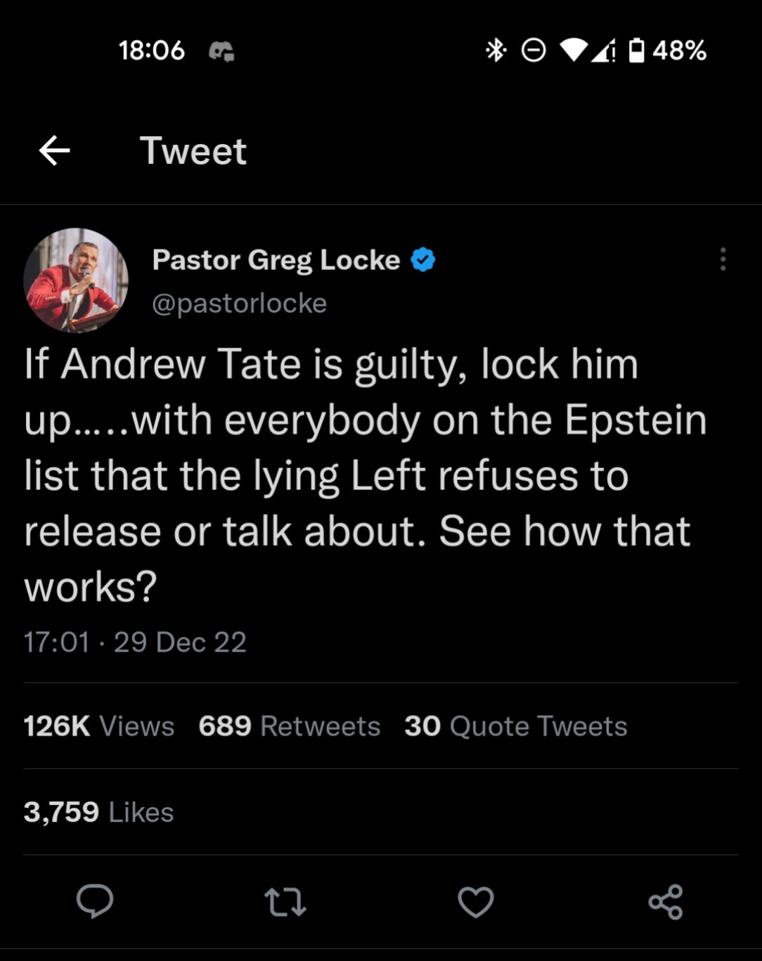 Crazy Greg Locke at it again