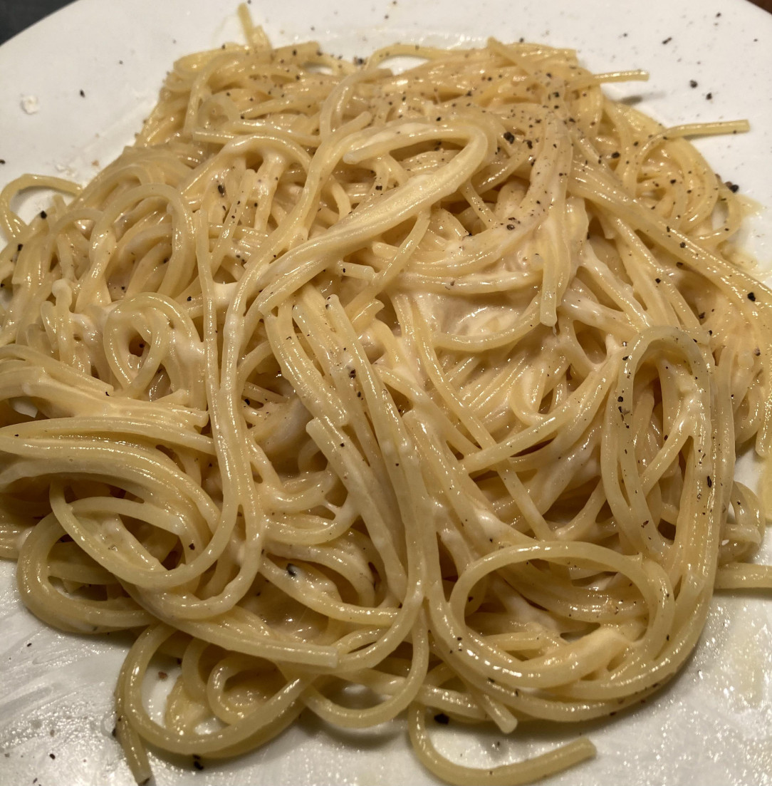 Cheesy, buttery spaghetti
