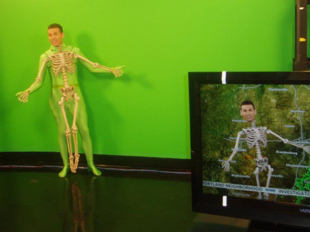 Weather reporter during Halloween