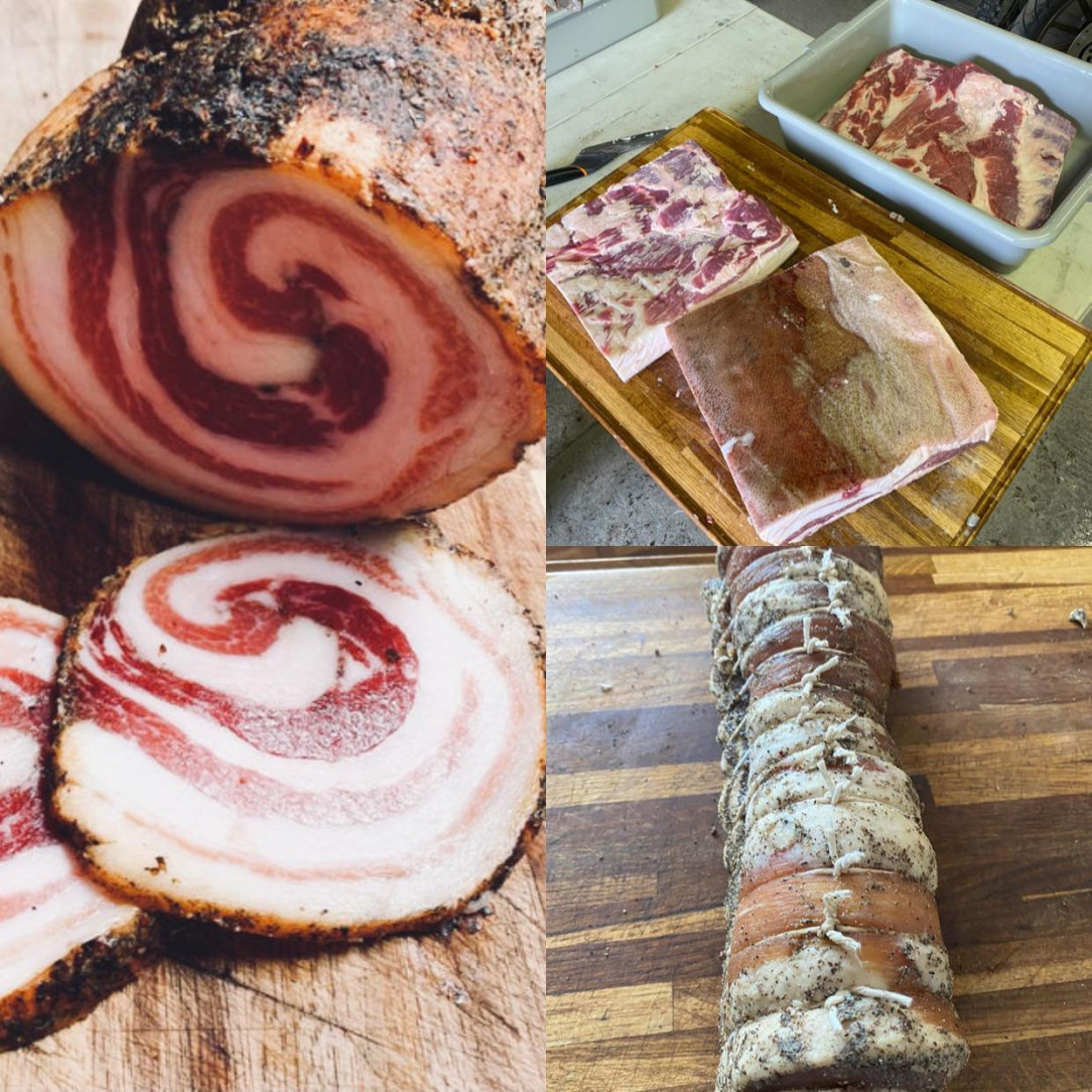 I turned some of my pig into delicious Pancetta - 3.5 months was worth the wait!