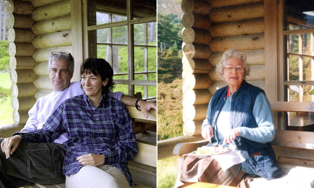 Ghislaine Maxwell and Jeffrey Epstein lounge in Queen&#039;s log cabin at Balmoral