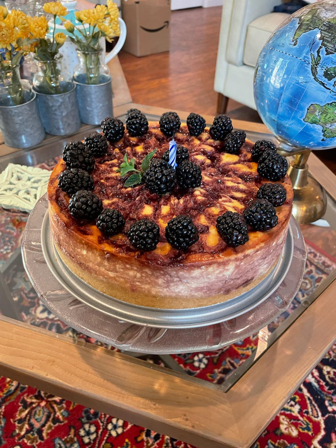Homemade Blackberry Cheesecake
