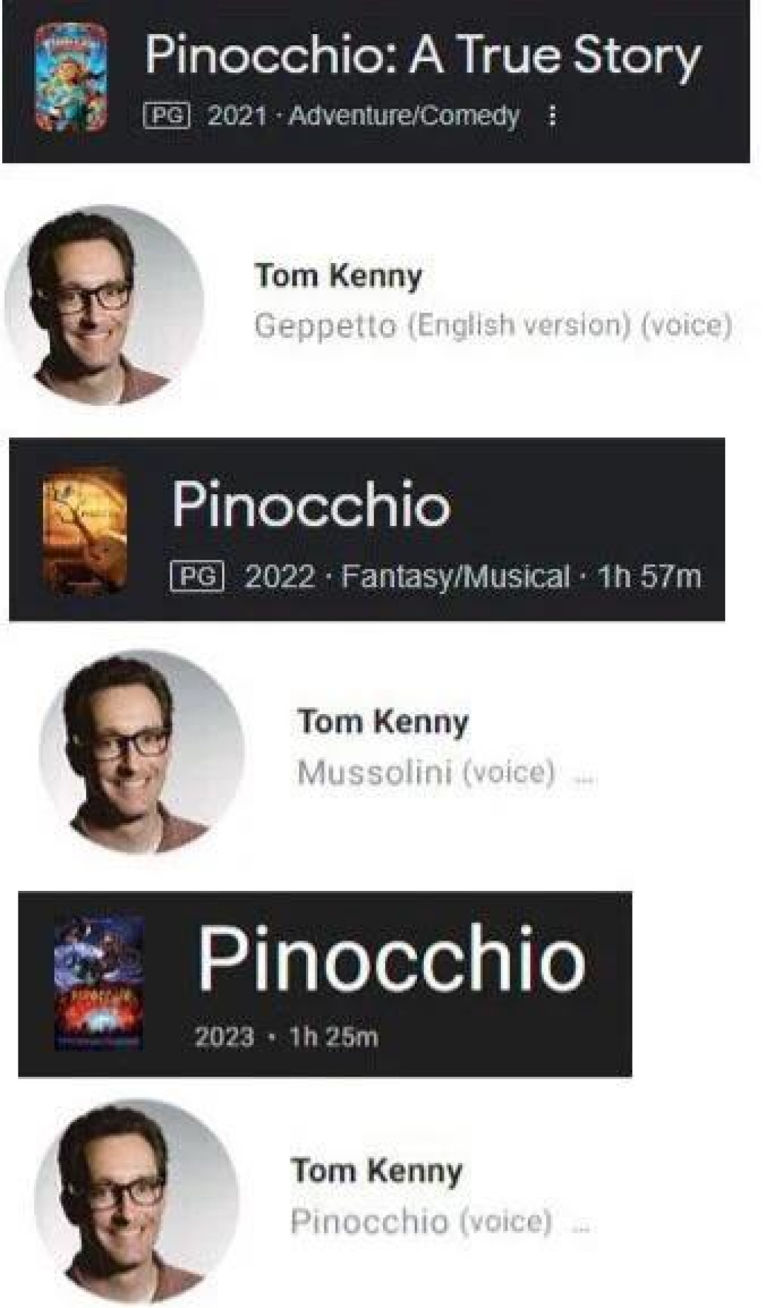 Tom Kenny the pinocchio puppet master