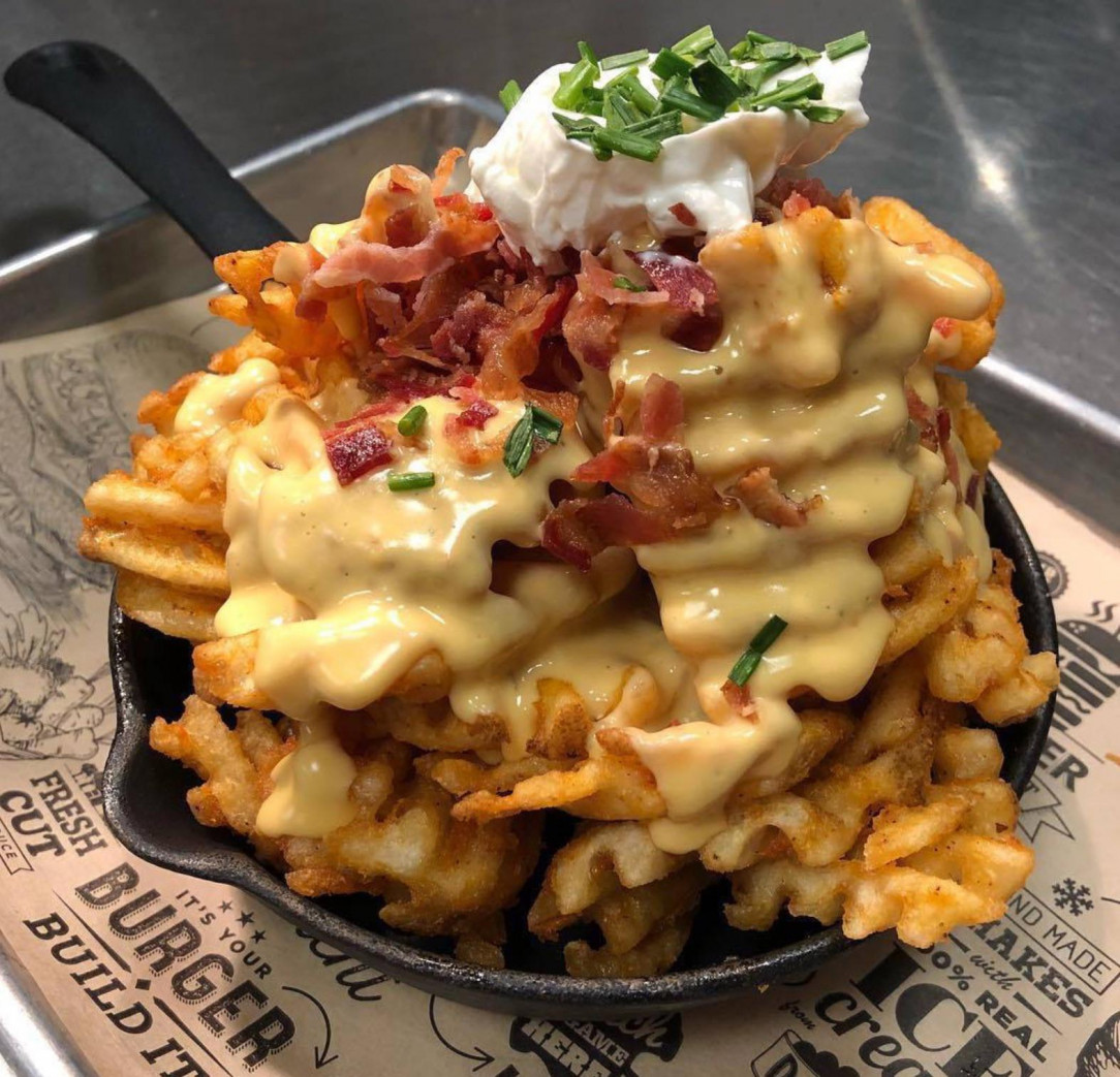 Loaded waffle fries