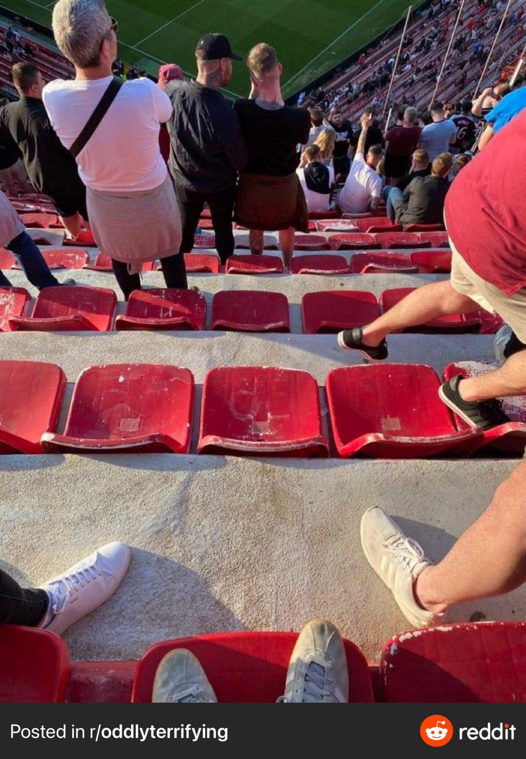 Away stand of Sevilla FC&#039;s stadium. One slip and you&#039;re gonna enter the void