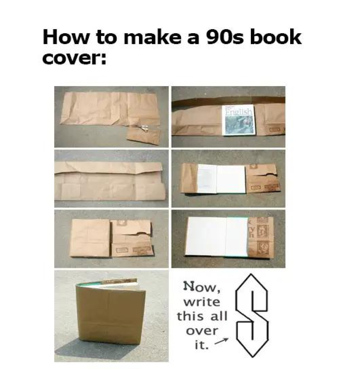 How to make the paper book covers from elementary school