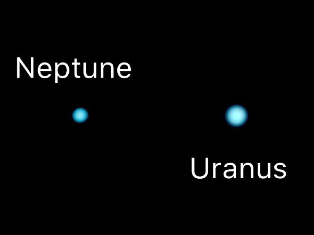 Uranus and Neptune taken on the same night
