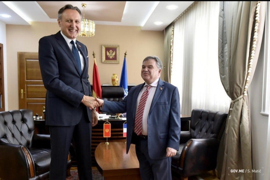 Montenegro&#039;s foreign minister with the French ambassador to Montenegro