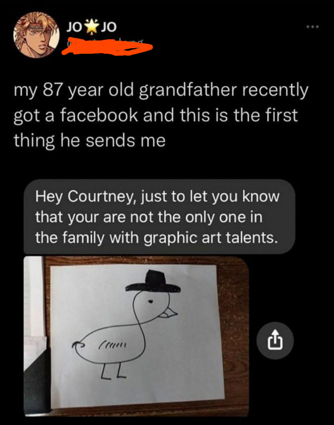 Not the only one in the family with graphic art talent