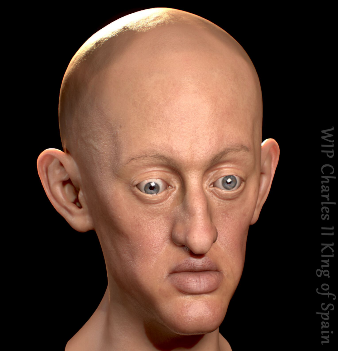 A digital reconstruction of King Charles II of Spain