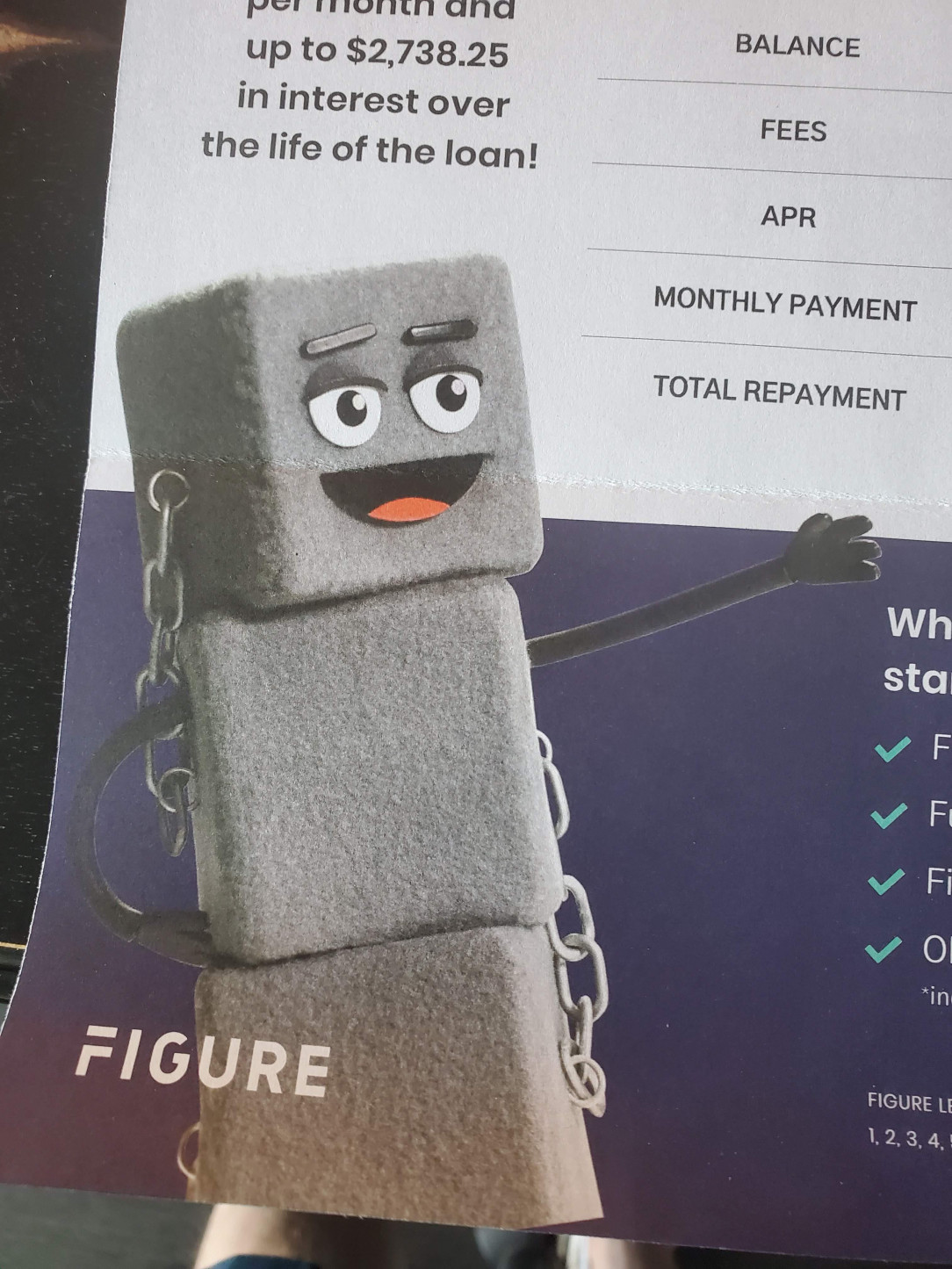 This chained up thing as a mascot for a lending company