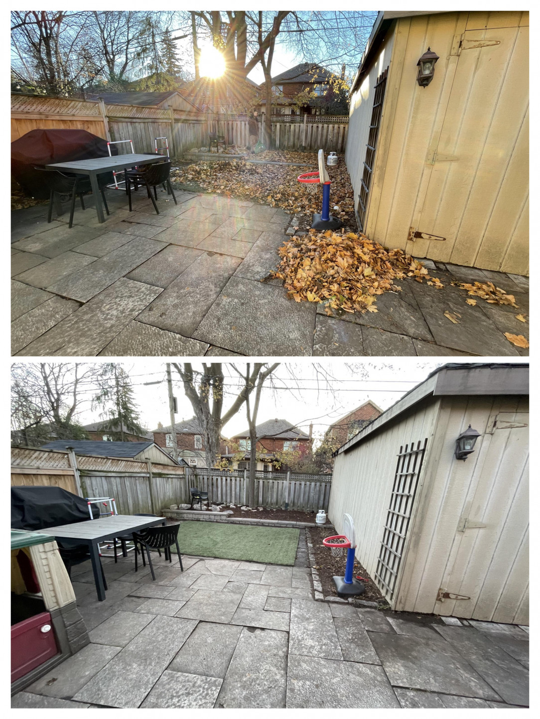 Before/After of one of the properties I cleaned up today