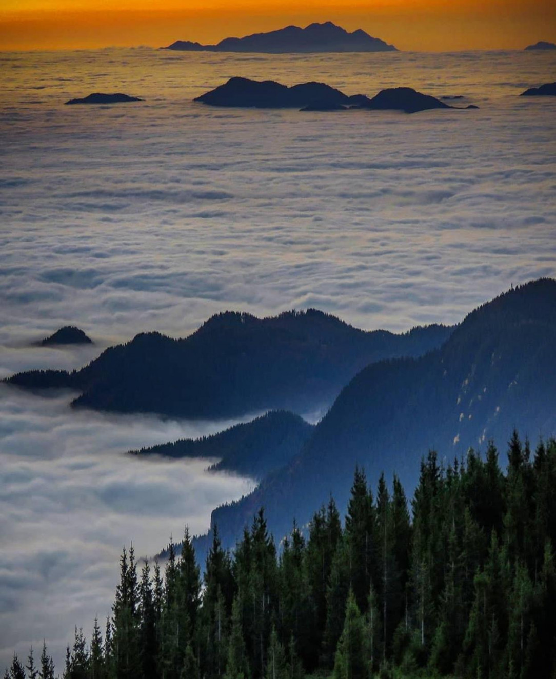 Cloud sea in the Rhodope Mountains, Bulgaria