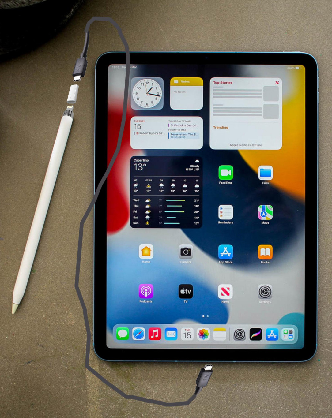 The new iPad 10 that has a USB-C port, but can only use Apple pencil 1