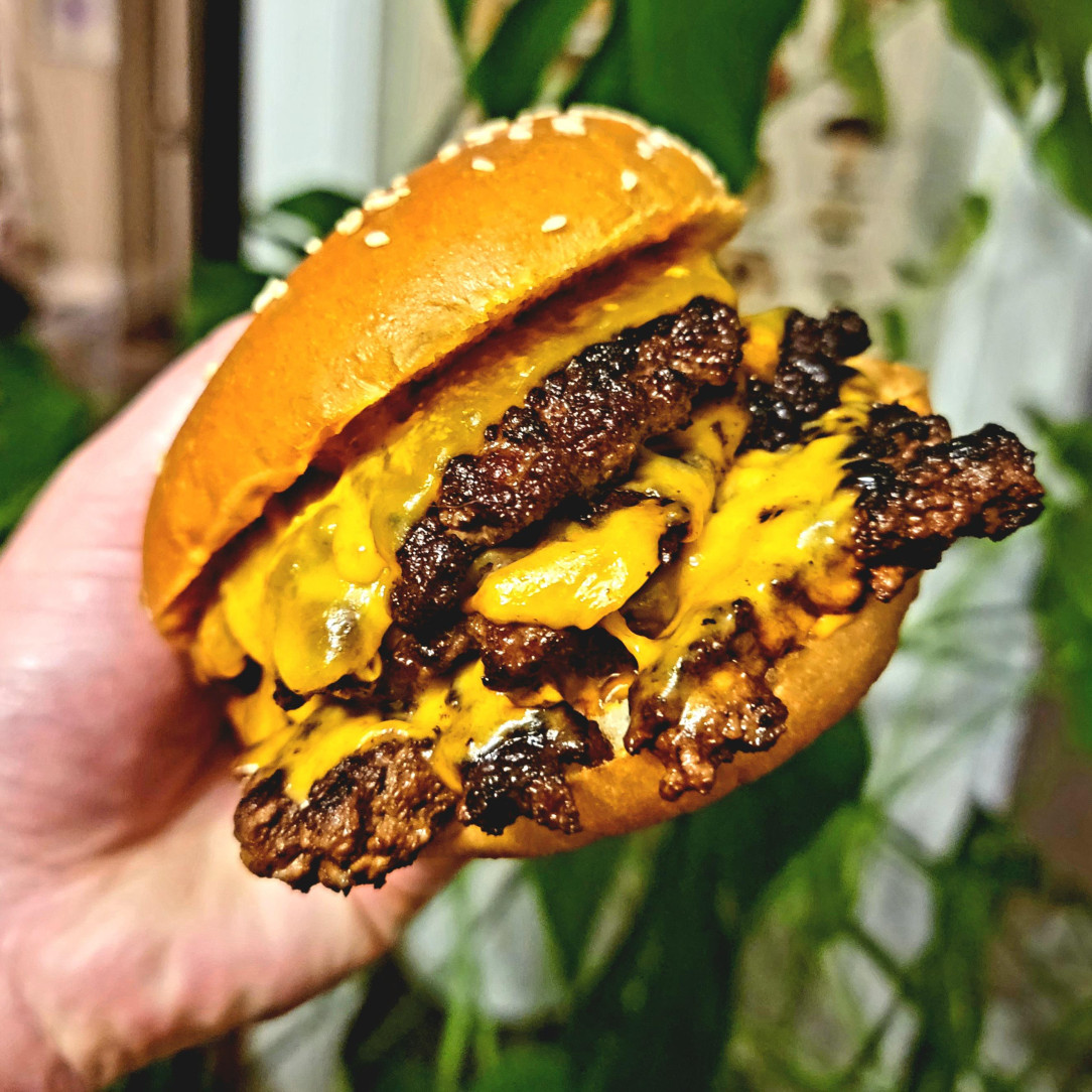 Triple Smashed Burger with Cheddar