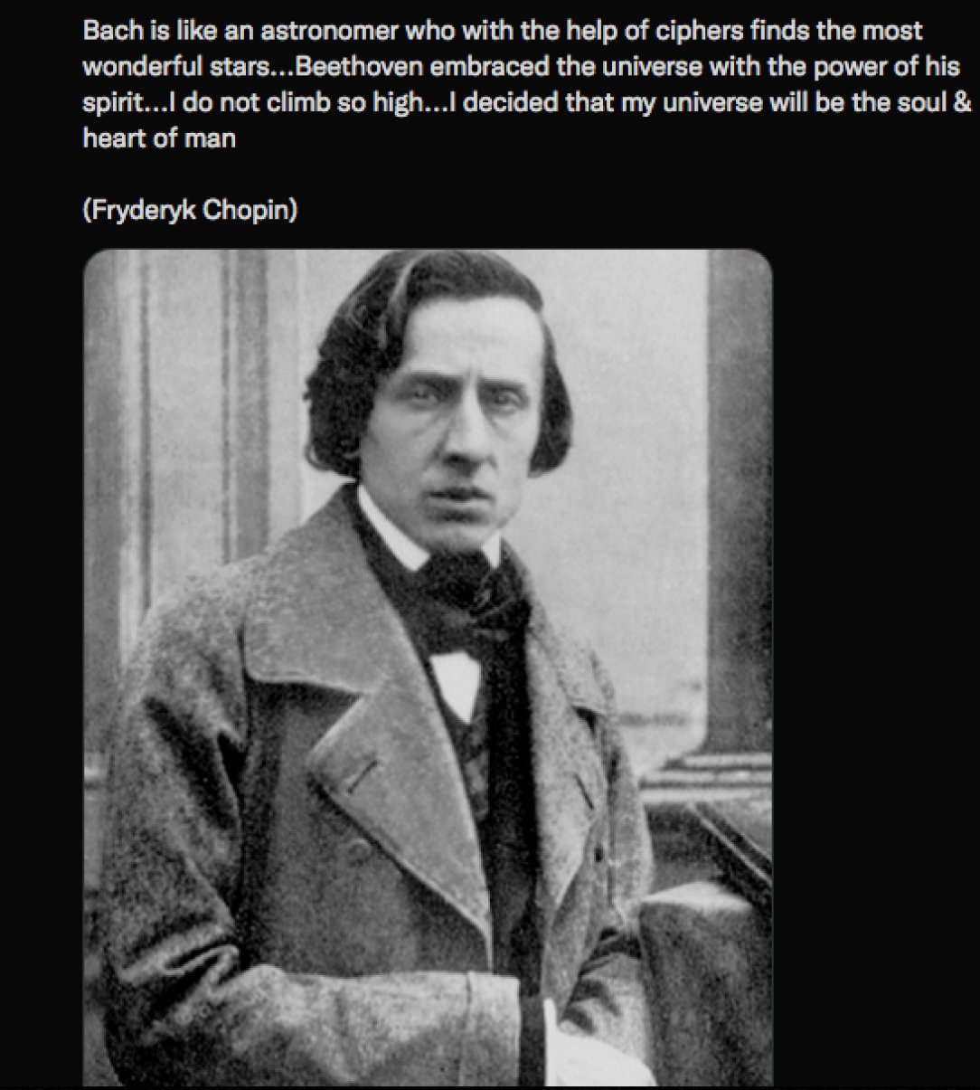 A lovely quote about Bach from Chopin