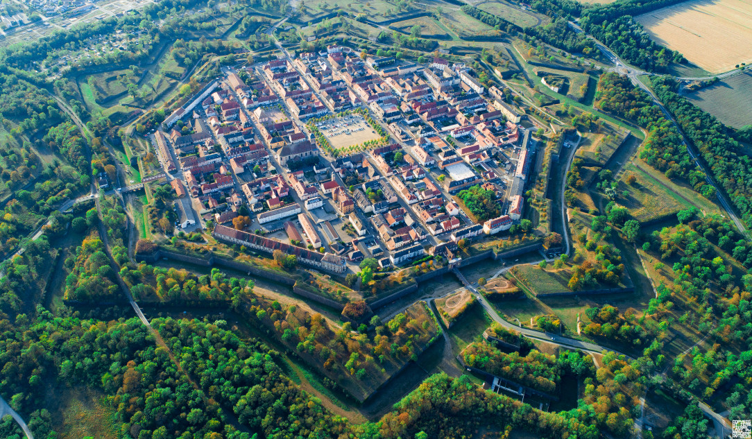 Neuf-Brisach, a perfectly symmetrical town in France