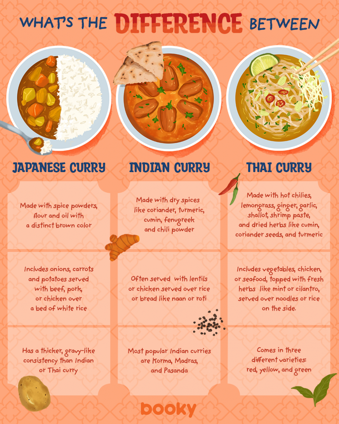 basic japanese vs indian vs thai curry graphic