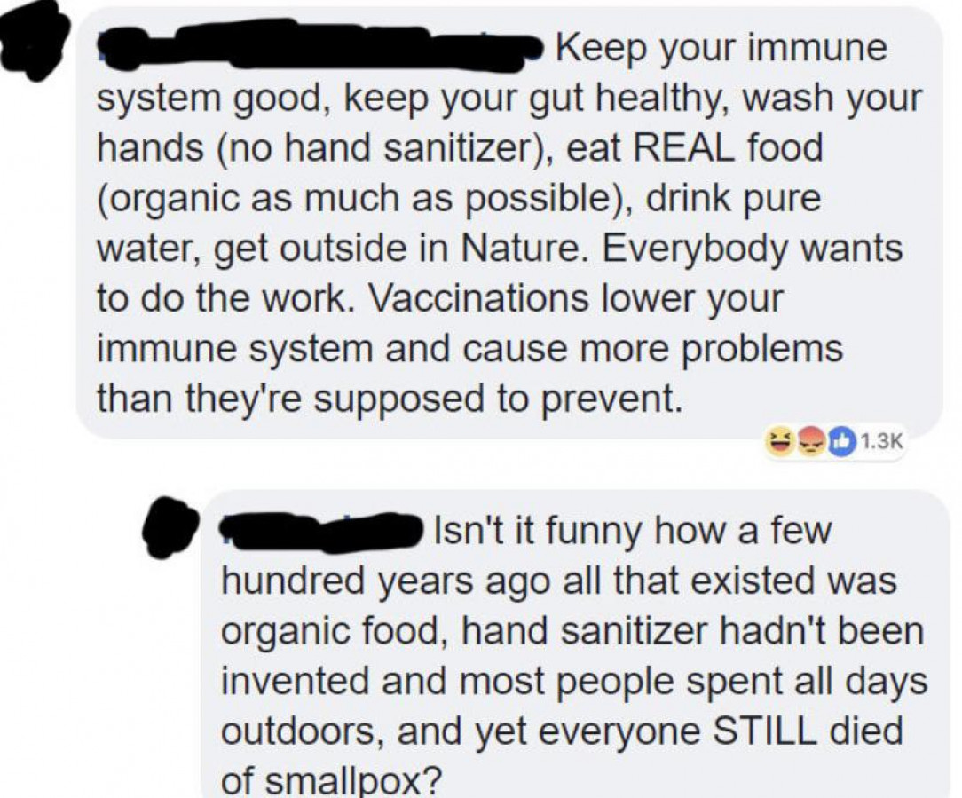 Anti-vaxxer pretends to be educated