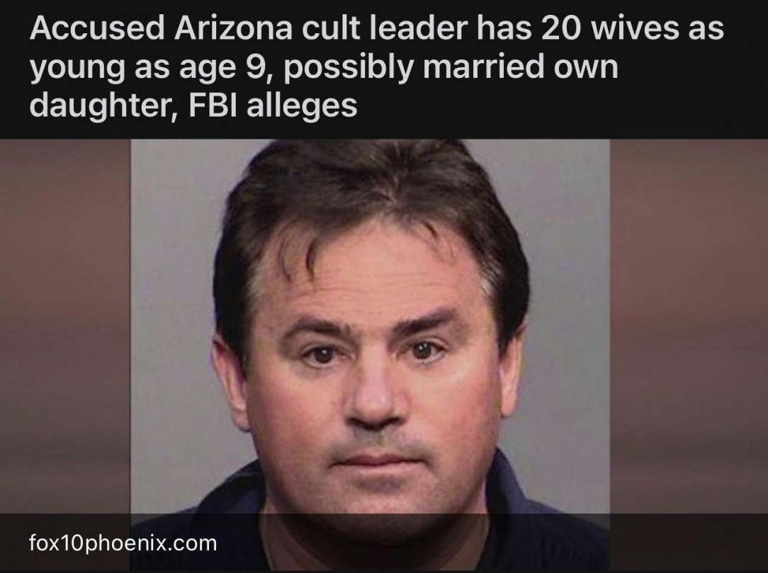 Mormon cult leader and polygamist arrested after having 20 wives most of whom were under 15