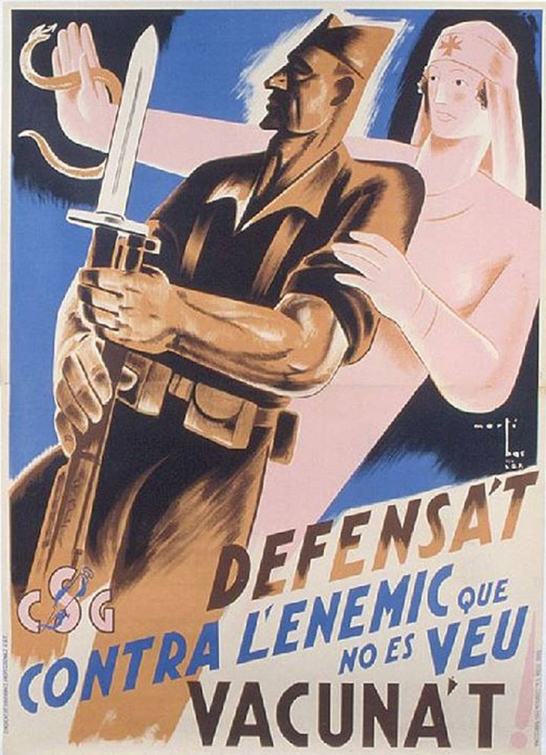 Defend yourself against the enemy that cannot be seen - Get vaccinated (Martí Bas i Blasi, circa 1937)