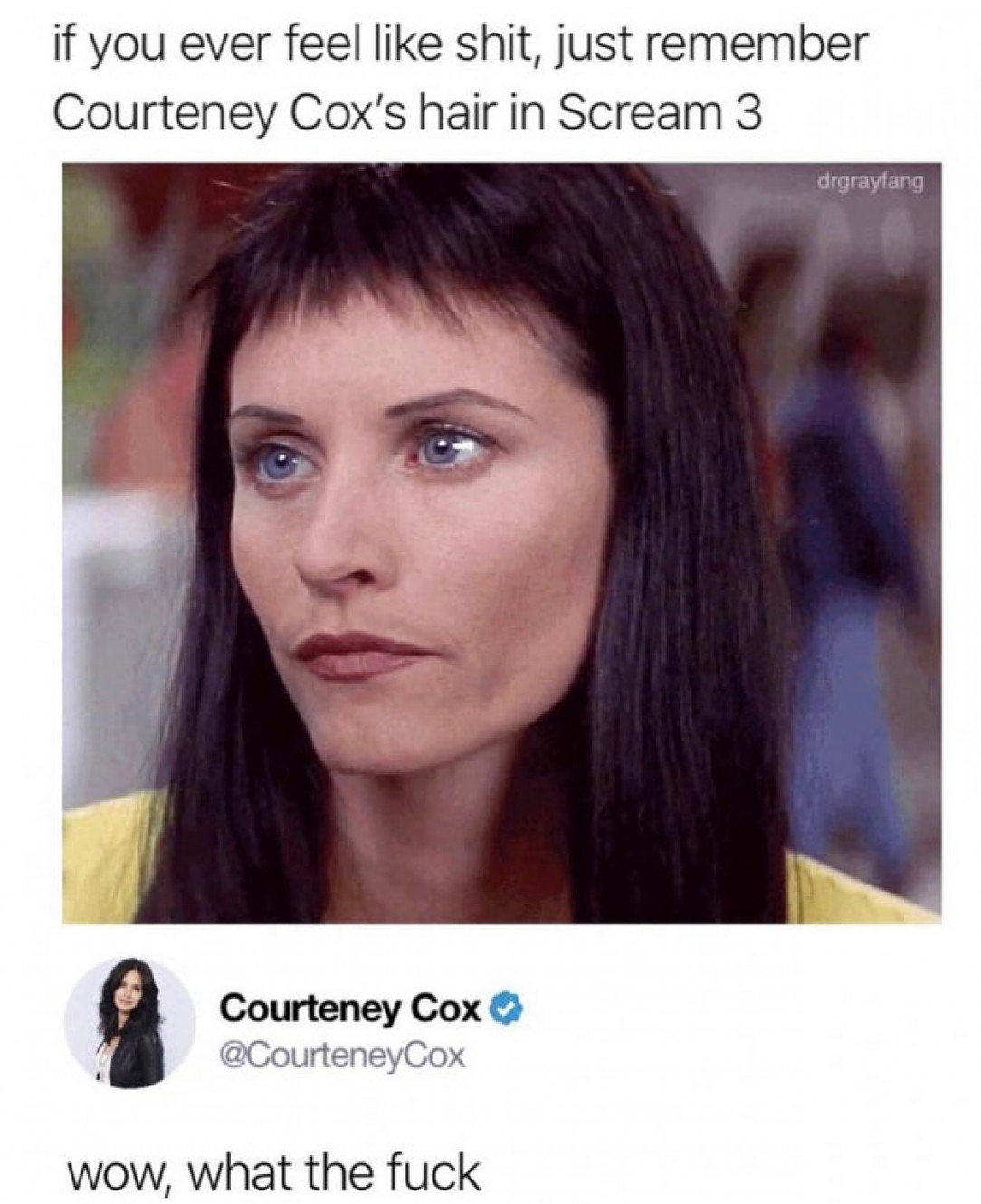 Courteney Cox&#039;s hair in Scream 3